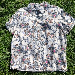 Vintage Graphic Sag Harbor linen blouse